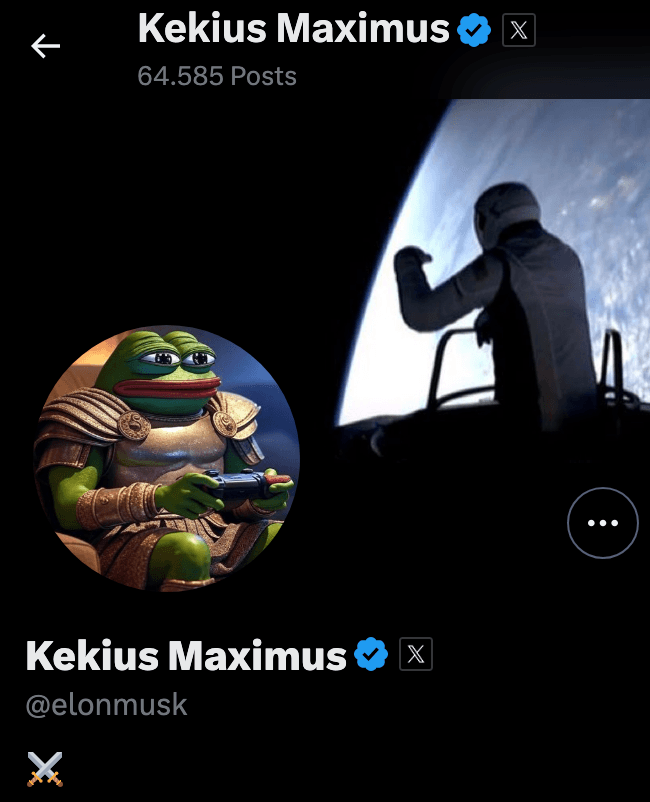 Elon Musk Becomes 'Kekius Maximus' on X, Updates Profile to Pepe Image, Triggers Meme Coin Surge