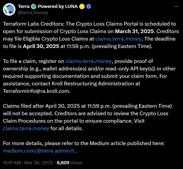 Galaxy Digital Settles for $200 Million with NY AG Over LUNA Promotion; Terraform Labs Opens Claims Portal