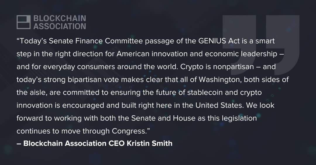 U.S. Senate Advances GENIUS Act to Regulate Stablecoins with 18-6 Bipartisan Vote