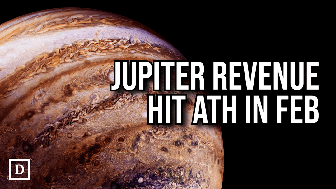 Jupiter Shatters All-Time High Monthly Revenue, Hitting $33M in February