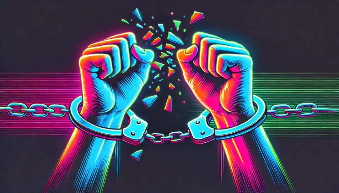 hands in handcuffs breaking free
