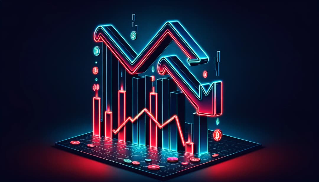  large, downward-trending arrows and plummeting bar graphs