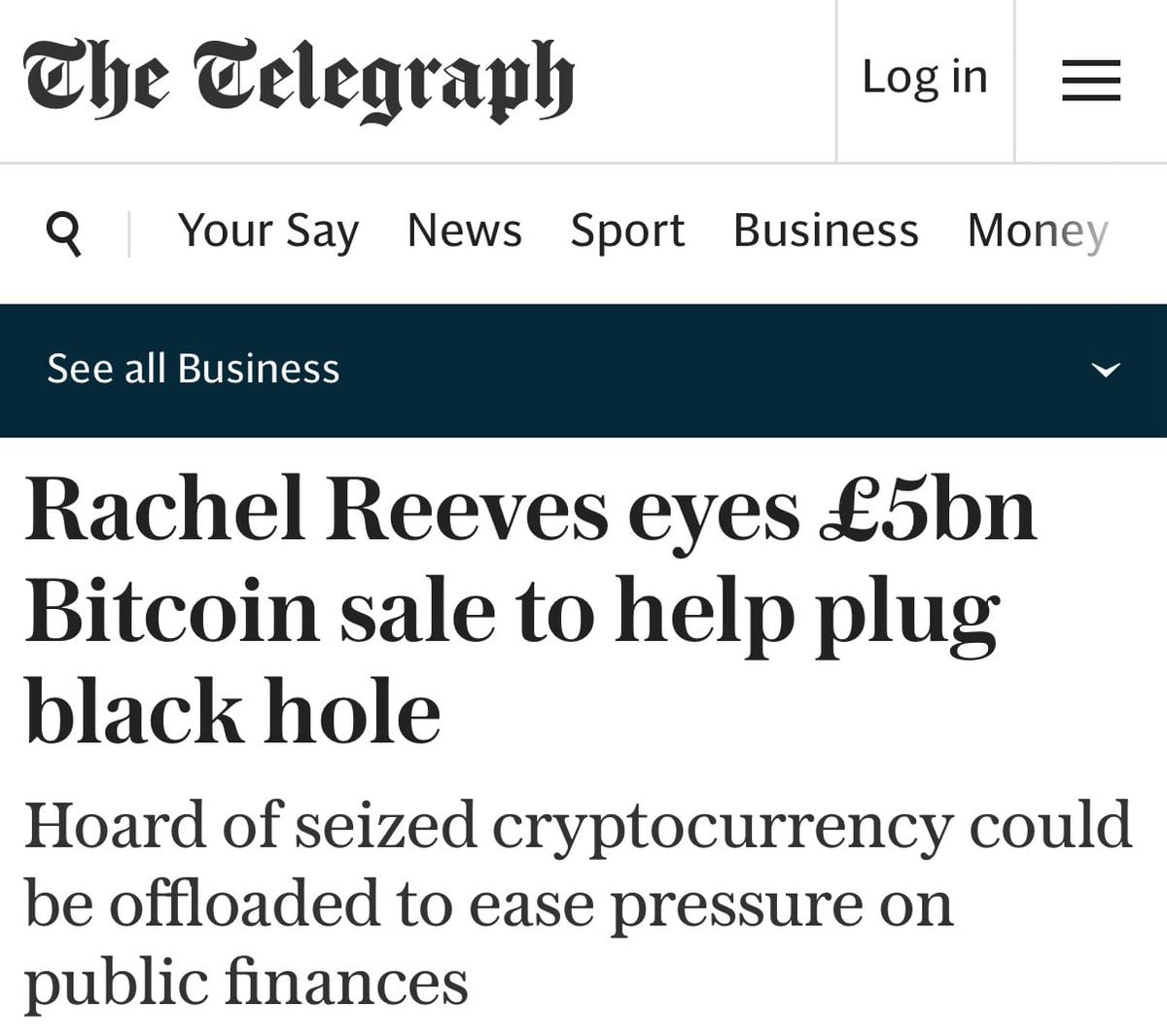 UK Chancellor Rachel Reeves Considers £5 Billion Sale of Seized Bitcoin From 2018 Ponzi Scheme to Address Budget Shortfall