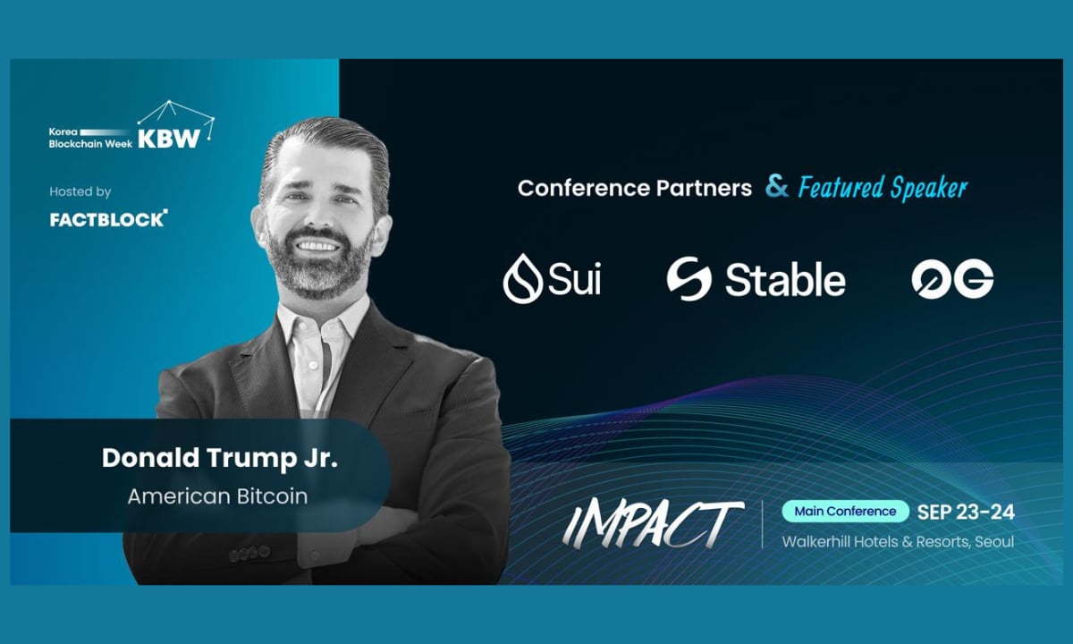 Korea Blockchain Week 2025 Announces Donald Trump Jr as Keynote Speaker With Sui, Stable, and 0G as Conference Partners