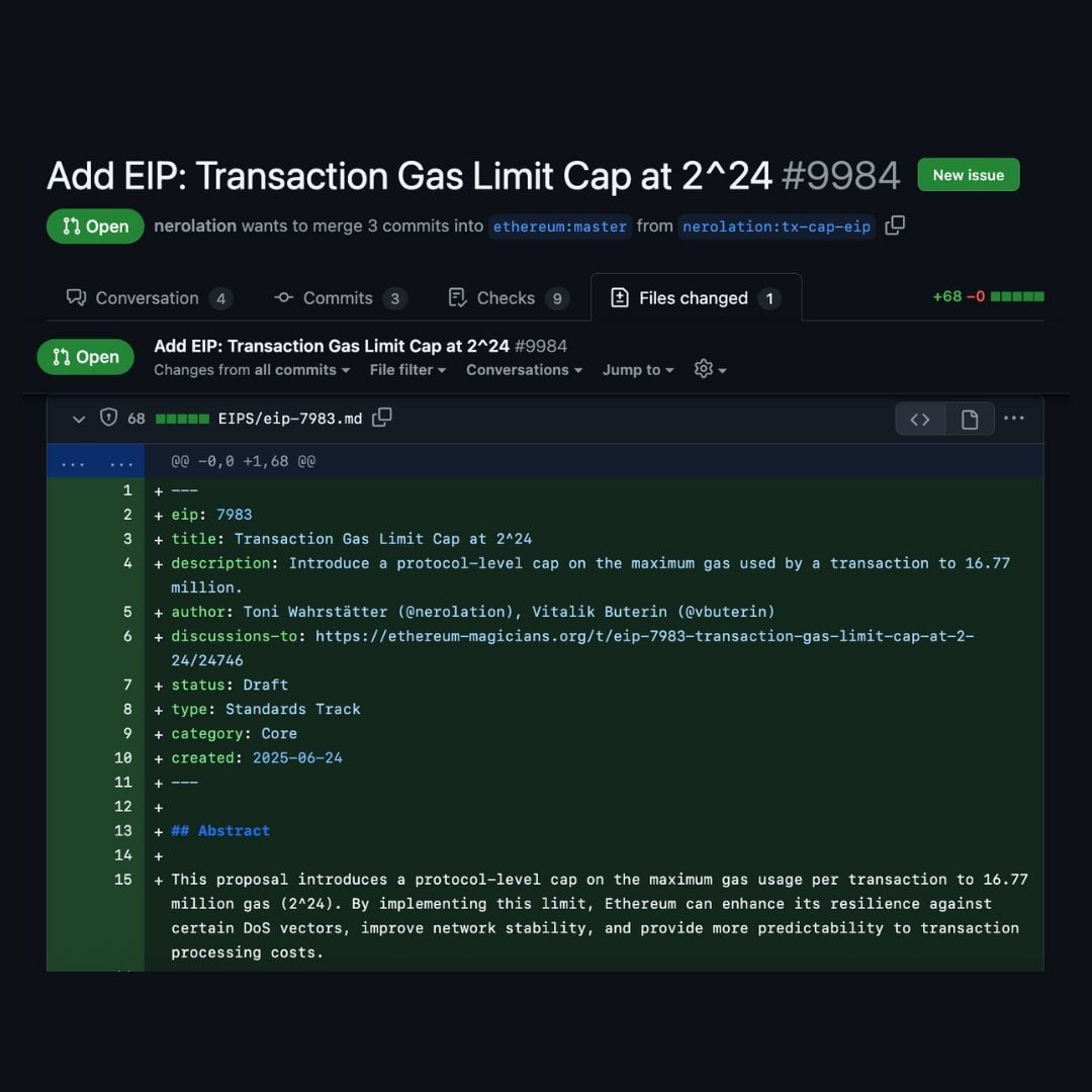 Vitalik Buterin Proposes 16.77-Million Gas Cap to Shield Ethereum From DoS