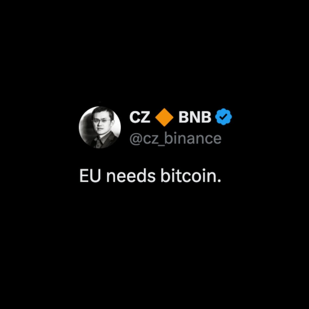 Former Binance CEO CZ Says EU Needs Bitcoin