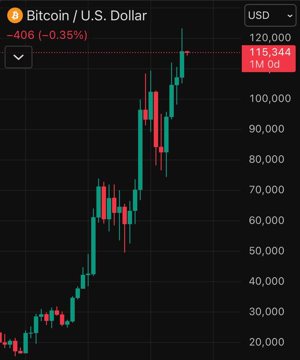Bitcoin Tops Record With $115,750 Monthly Close