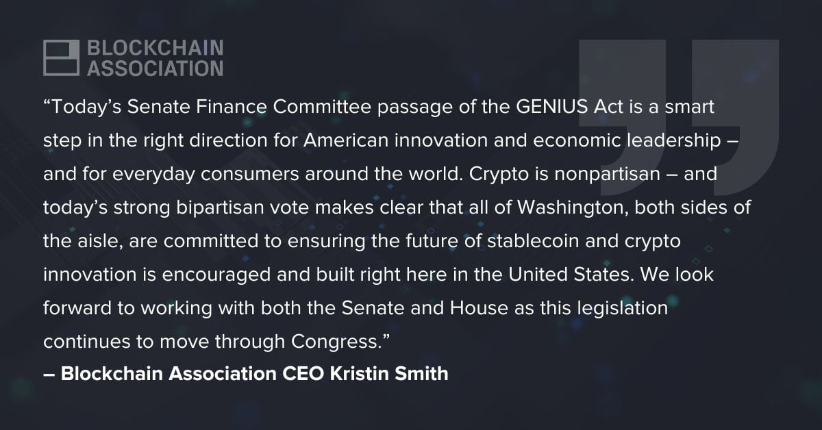 U.S. Senate Advances GENIUS Act to Regulate Stablecoins with 18-6 Bipartisan Vote