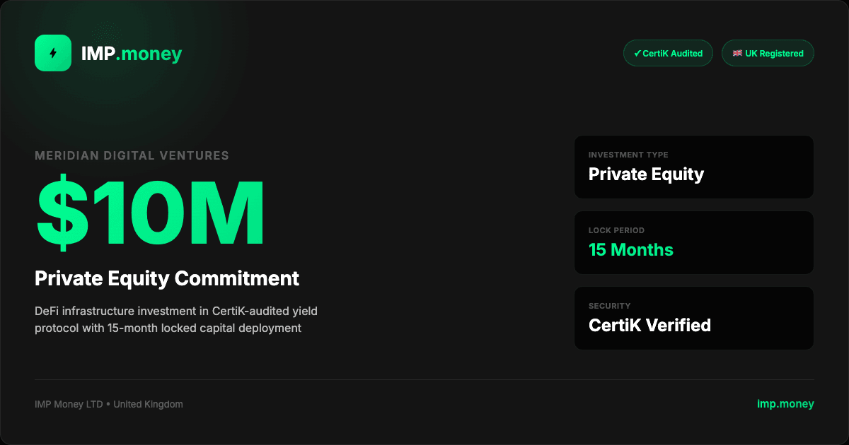 Meridian Digital Ventures Commits $10M to CertiK-Audited DeFi Protocol