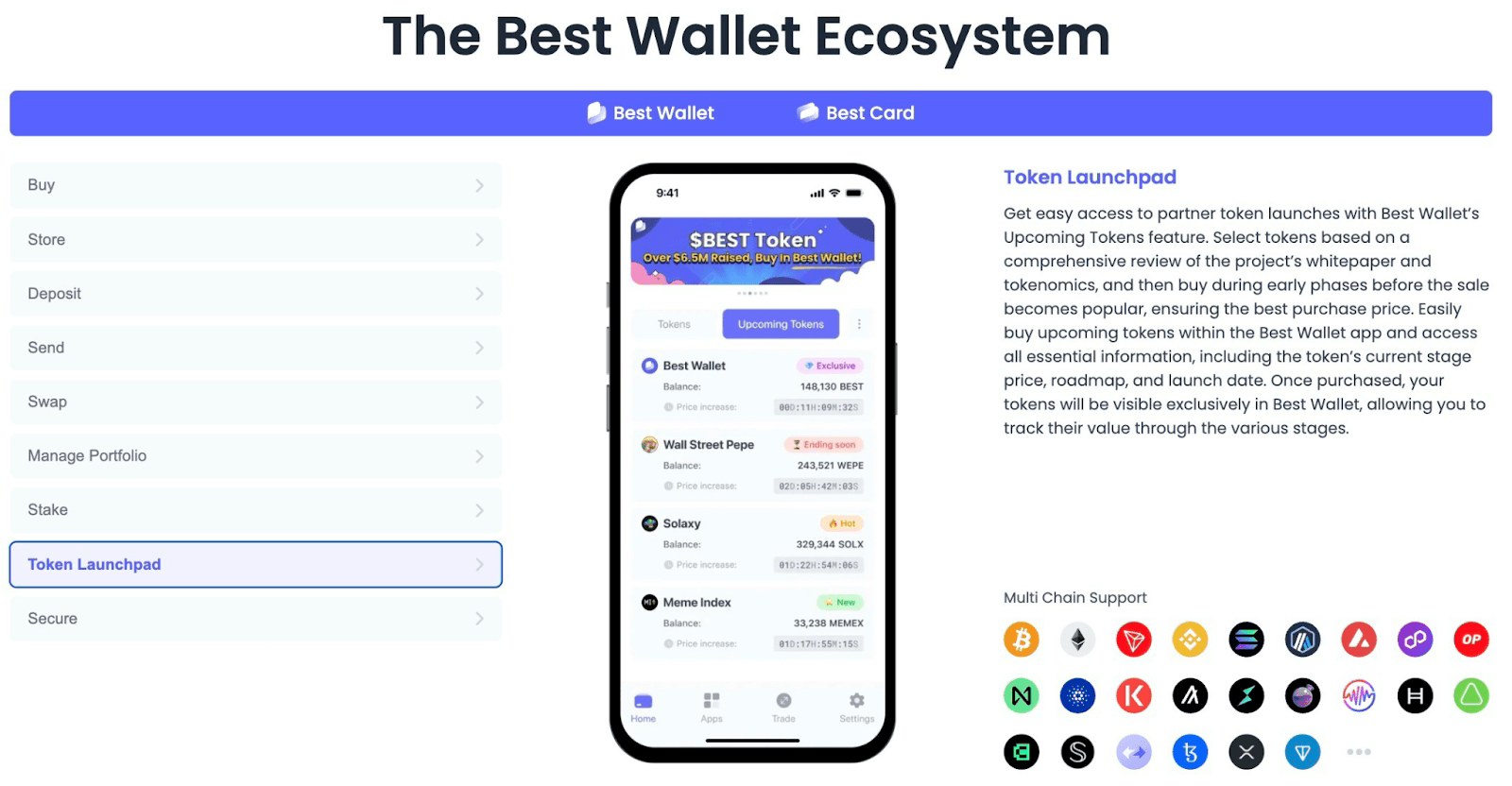 Best Wallet’s ‘Token Launchpad’ feature.