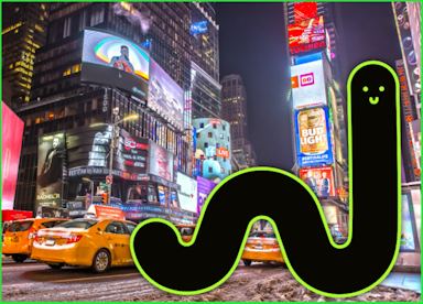 The Worm Wriggles Through Times Square Dispensing NFT Blessings (and Tokens)