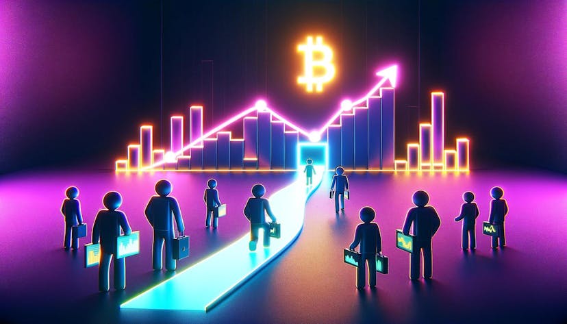 image of investors looking at bitcoin