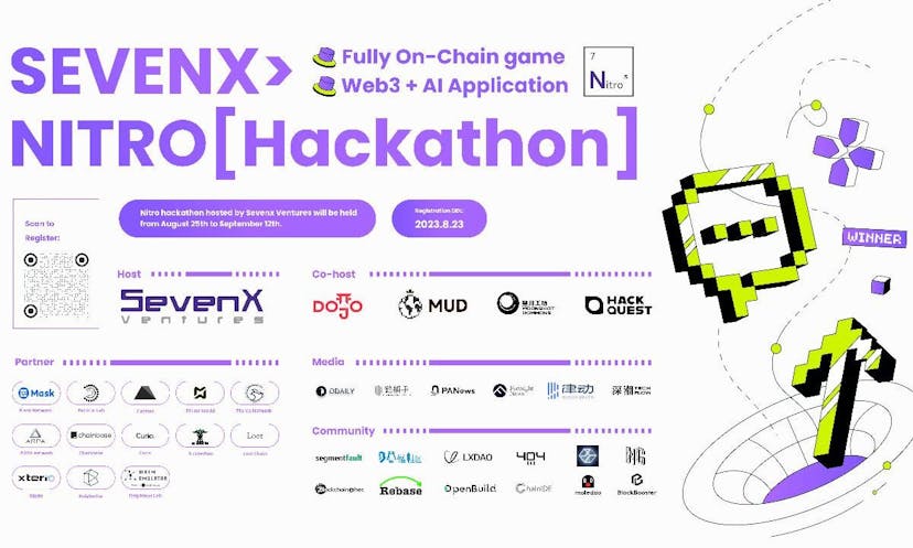 SevenX Ventures Launches Nitro Hackathon with HackQuest, MUD, DOJO, and Moonshot Commons, Focusing on Fully On-Chain Gaming and Web3+AI Applications