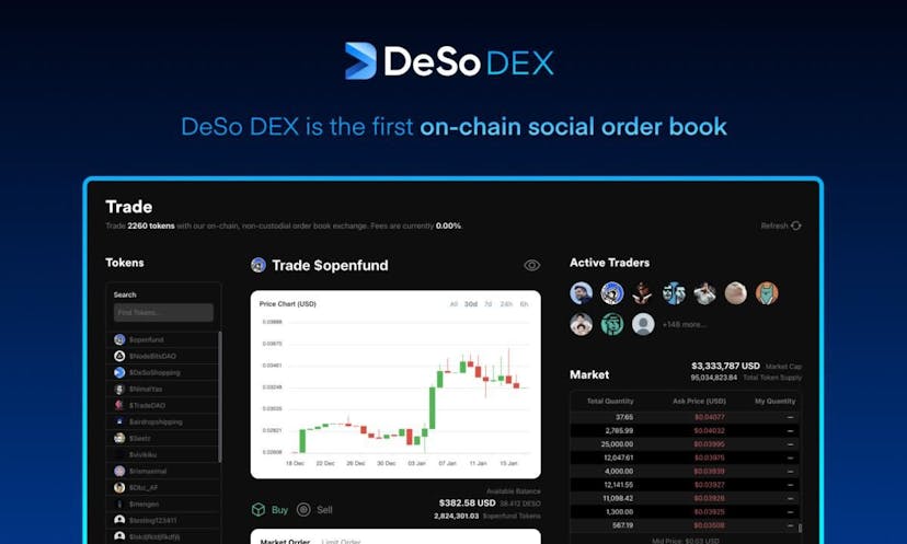 Coinbase-Backed DeSo DEX Launches as World’s Fastest On-Chain Order Book Exchange