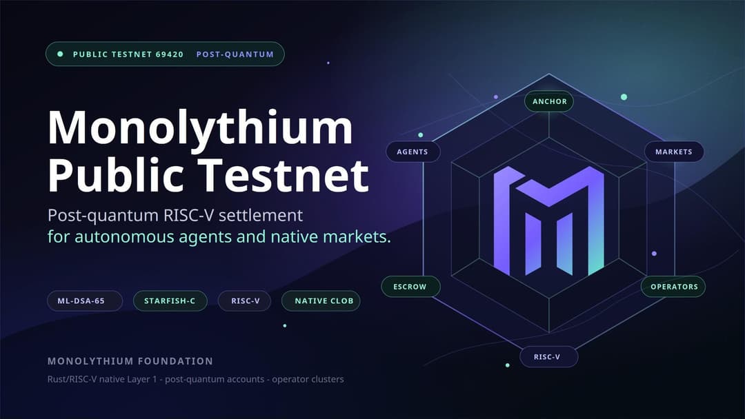 Monolythium Introduces Public Testnet After Full Protocol Reset