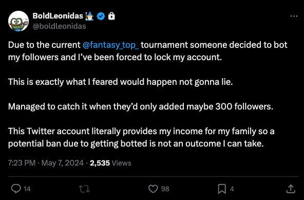 Tweet from BoldLeonidas