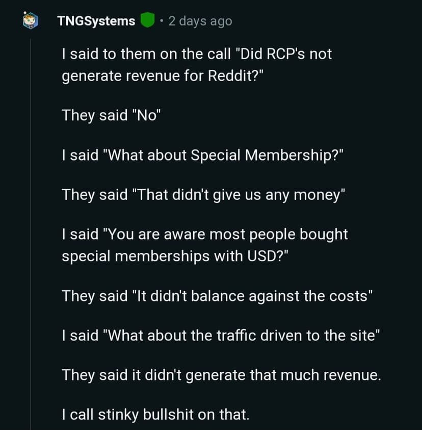 Post from one of the moderators in response to Reddit's announcement