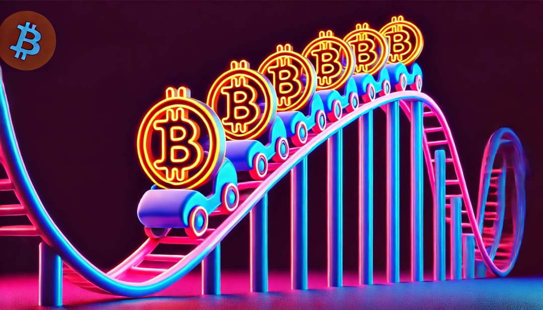 bitcoin on a roller coaster