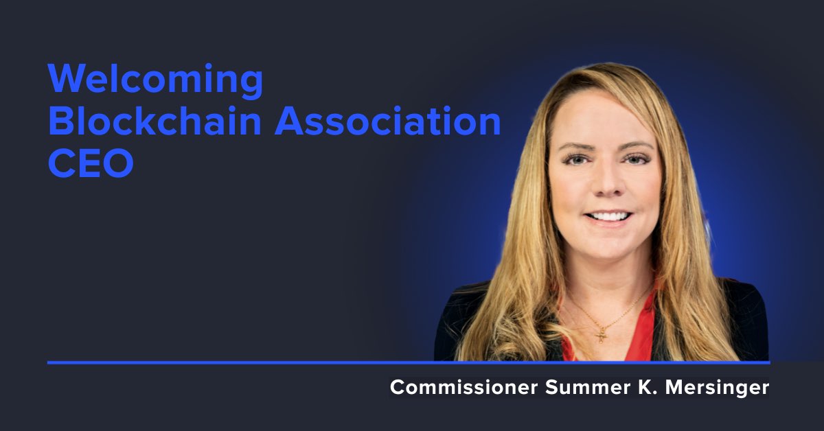 CFTC's Mersinger to Head Blockchain Association as CEO Starting June 2, Succeeding Kristin Smith