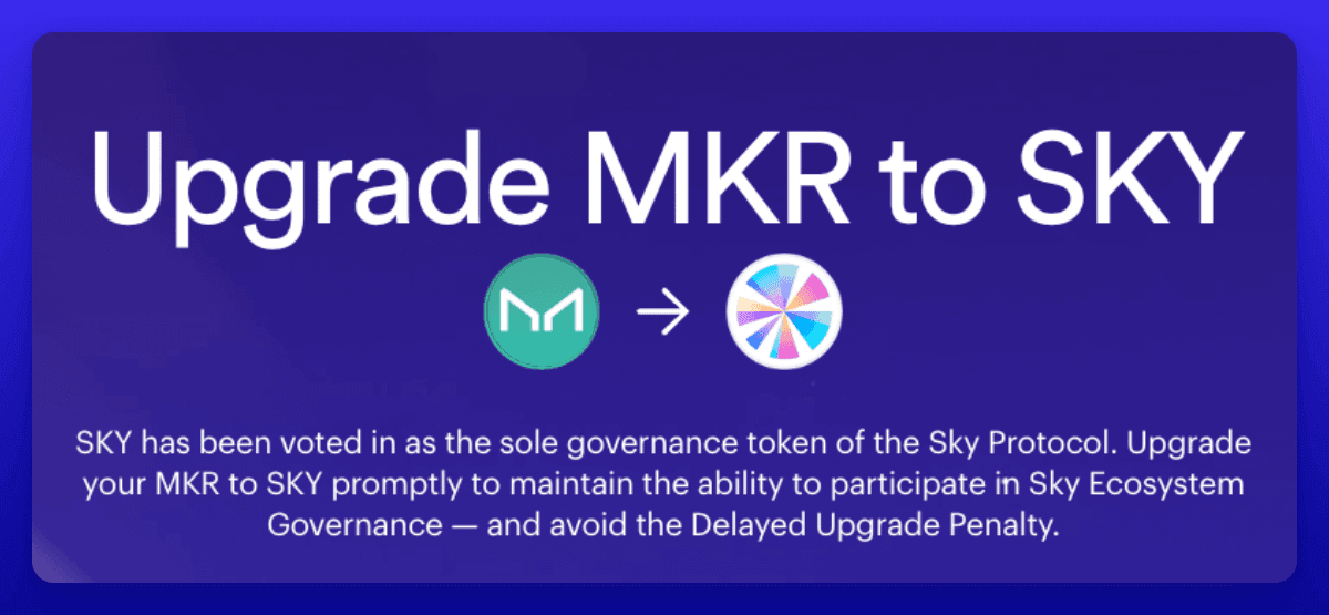 Sky Protocol Migrates 26% MKR to SKY Governance Token, Launches USDS Staking Rewards, Penalty From September