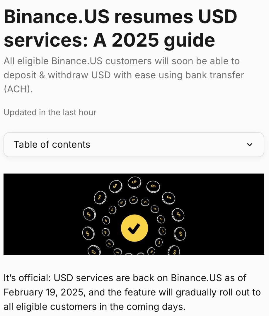 Binance US Resumes USD Services After SEC Lawsuit Suspension Since June 2023