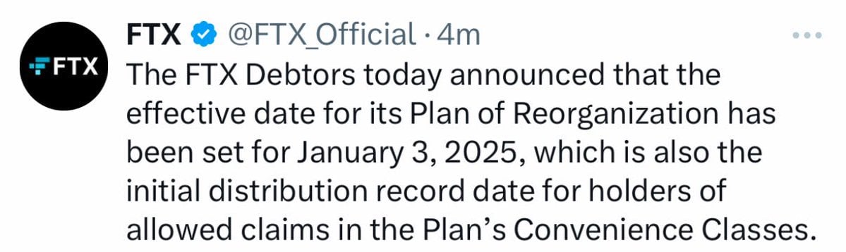 FTX Plans $16 Billion Bankruptcy Payouts via BitGo and Kraken, Starting January 3, 2025, Within 60 Days
