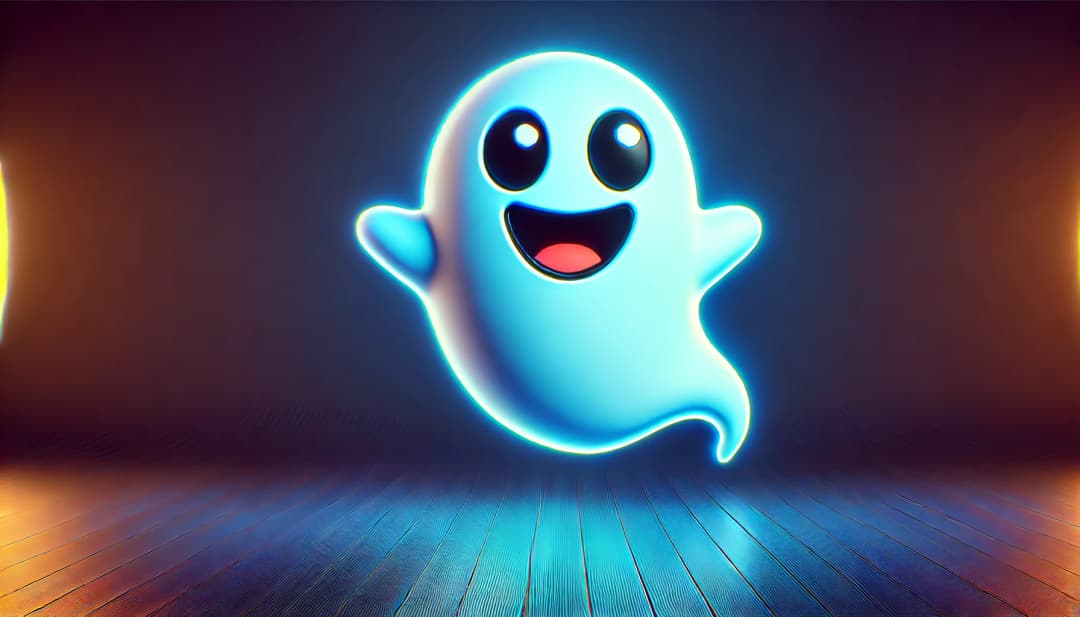 a smiling ghost