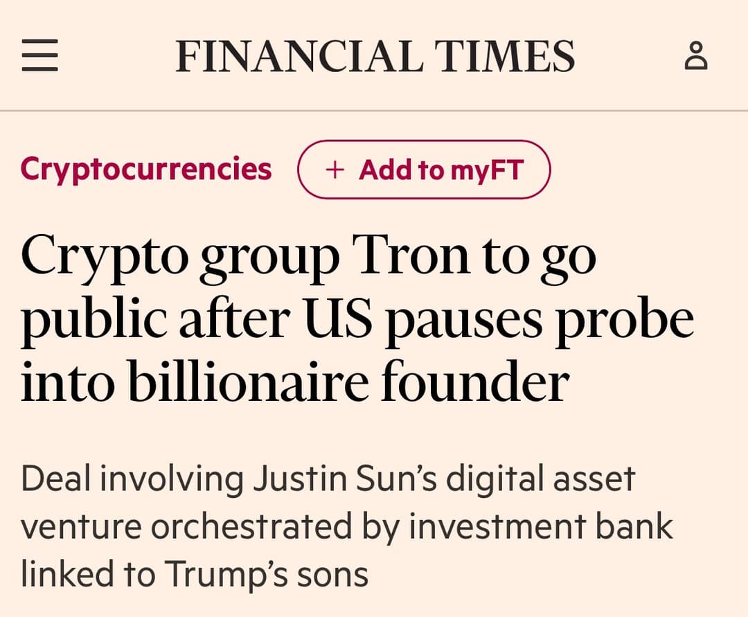 Tron to Go Public via Nasdaq Reverse Merger After U.S. Pauses Probe, FT Says