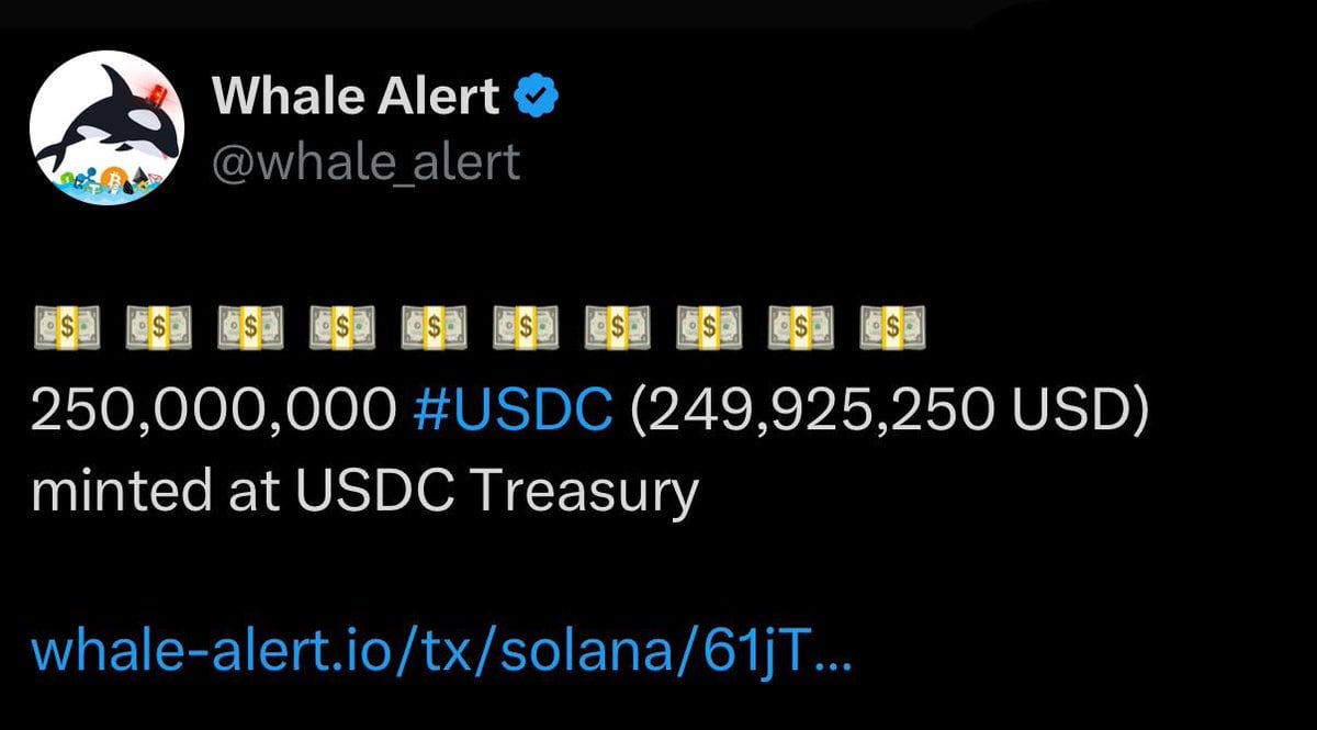 Circle Issues $250 Million in New USDC on Solana