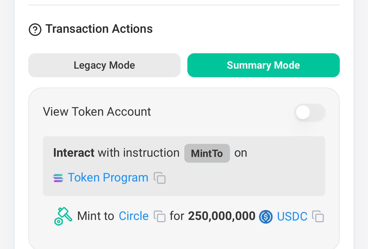 Circle Mints $250 Million USDC Stablecoin on Solana Blockchain via USDC Treasury on May 12, 2025