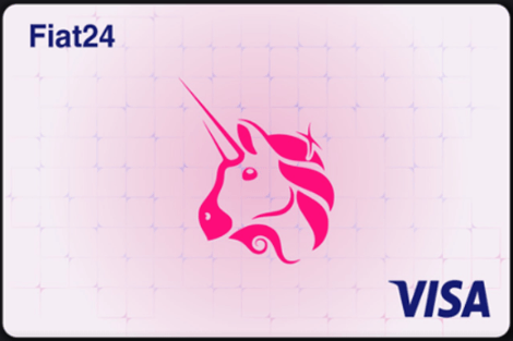 A debit card with Uniswap logo