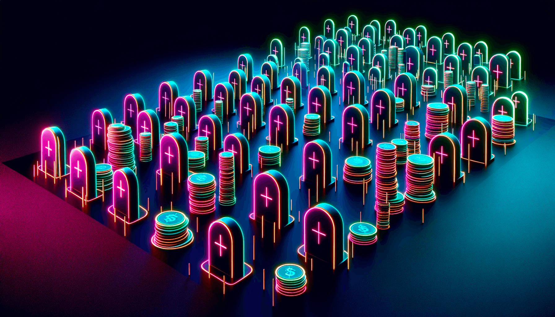 a graveyard of coins