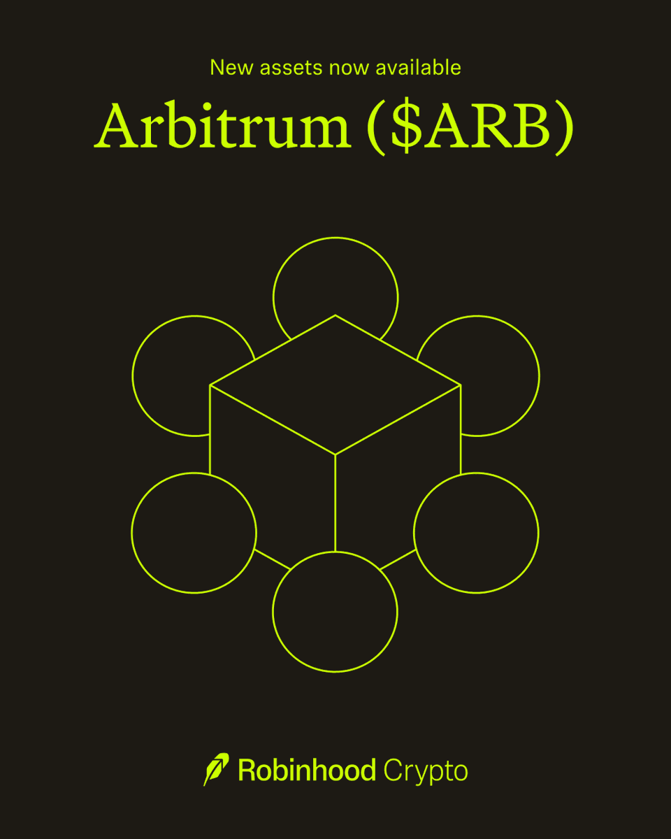 Robinhood Lists Arbitrum ($ARB), an ETH L2 Token, to Expand Cryptocurrency Offerings