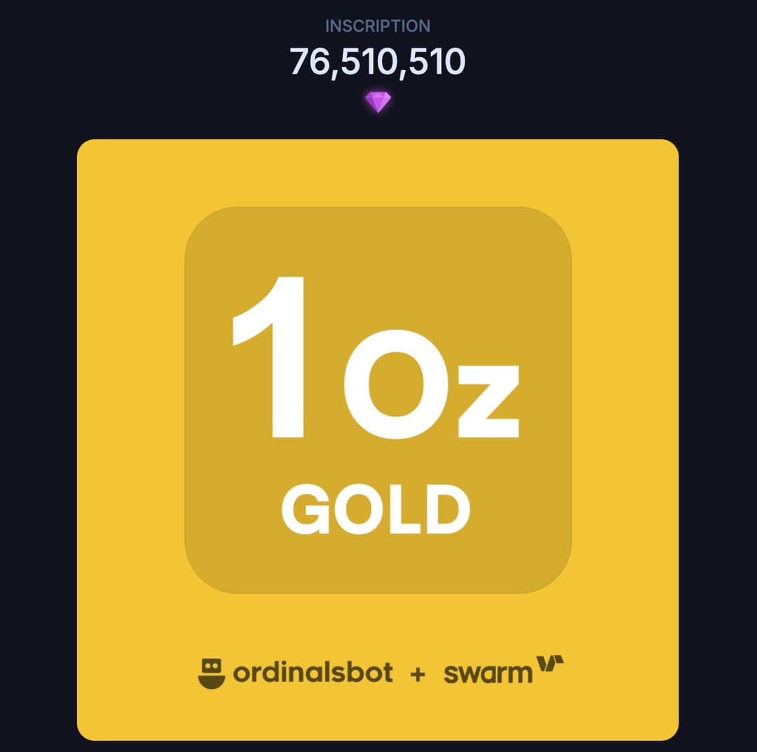 Swarm Markets Tokenizes 1 Ounce Gold Bars on Bitcoin Blockchain for First Time