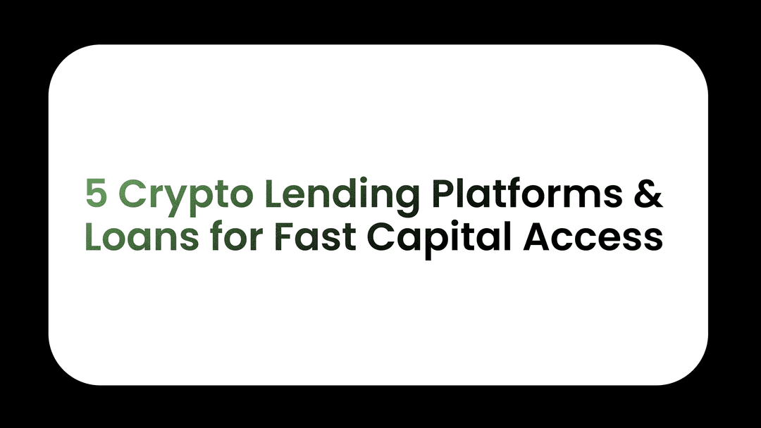 5 Crypto Lending Platforms & Loans for Fast Capital Access