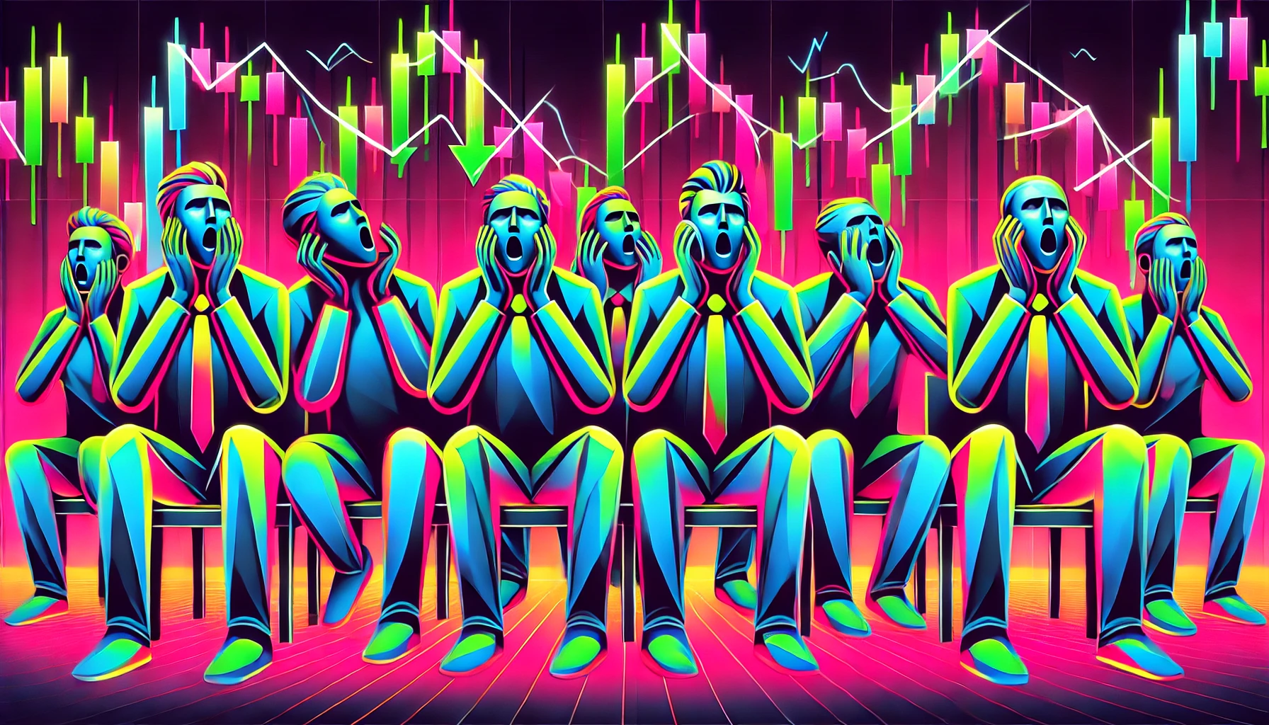 group of scared investors