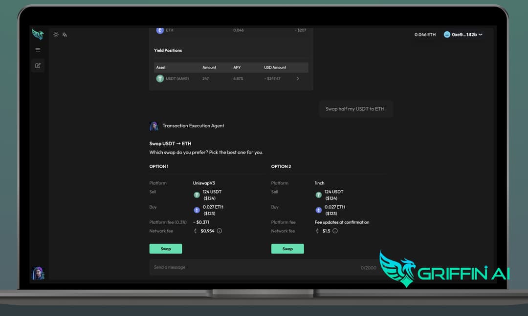 Griffin AI Launches TEA Turbo, Turning Prompts to DeFi Transactions with 1inch and Uniswap Liquidity