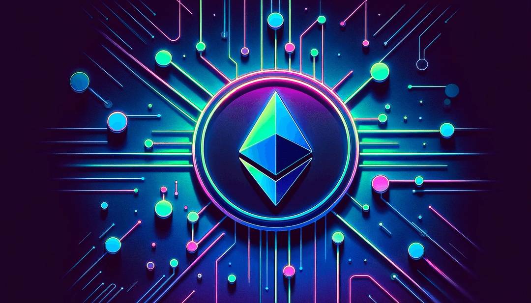 Image representing a proof of stake network with the Ethereum logo at the center,