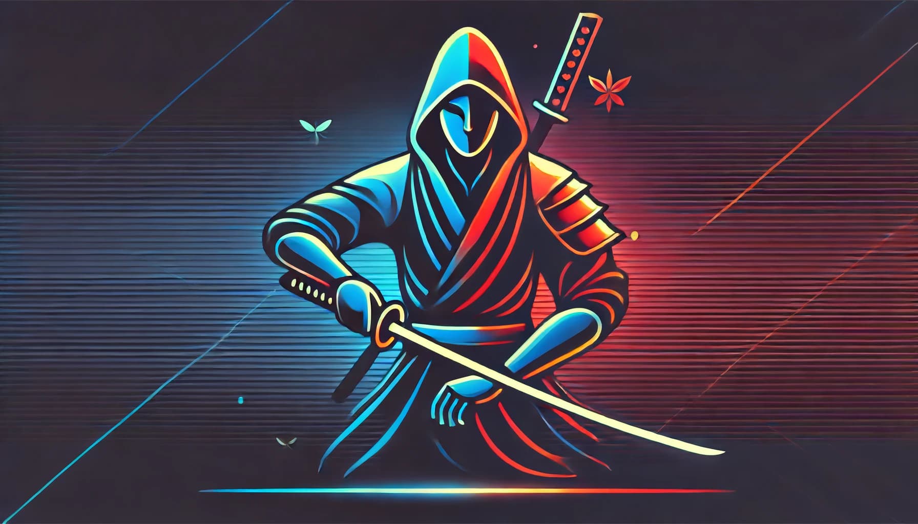 stylized samurai figure