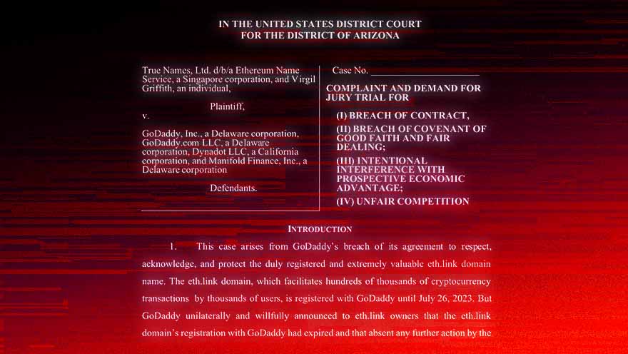 ENS Sues GoDaddy and Manifold Finance Over eth.link Sale