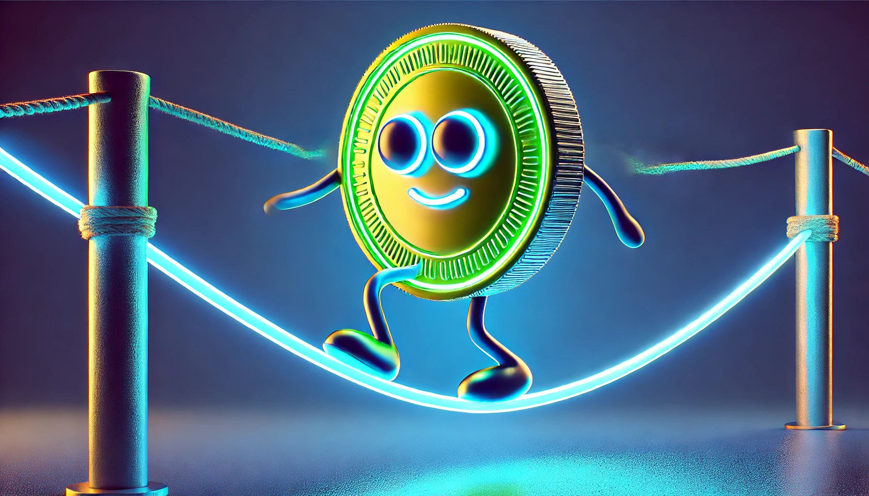 coin balancing on a tightrope