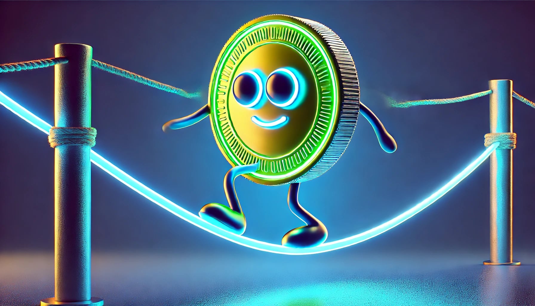 coin balancing on a tightrope