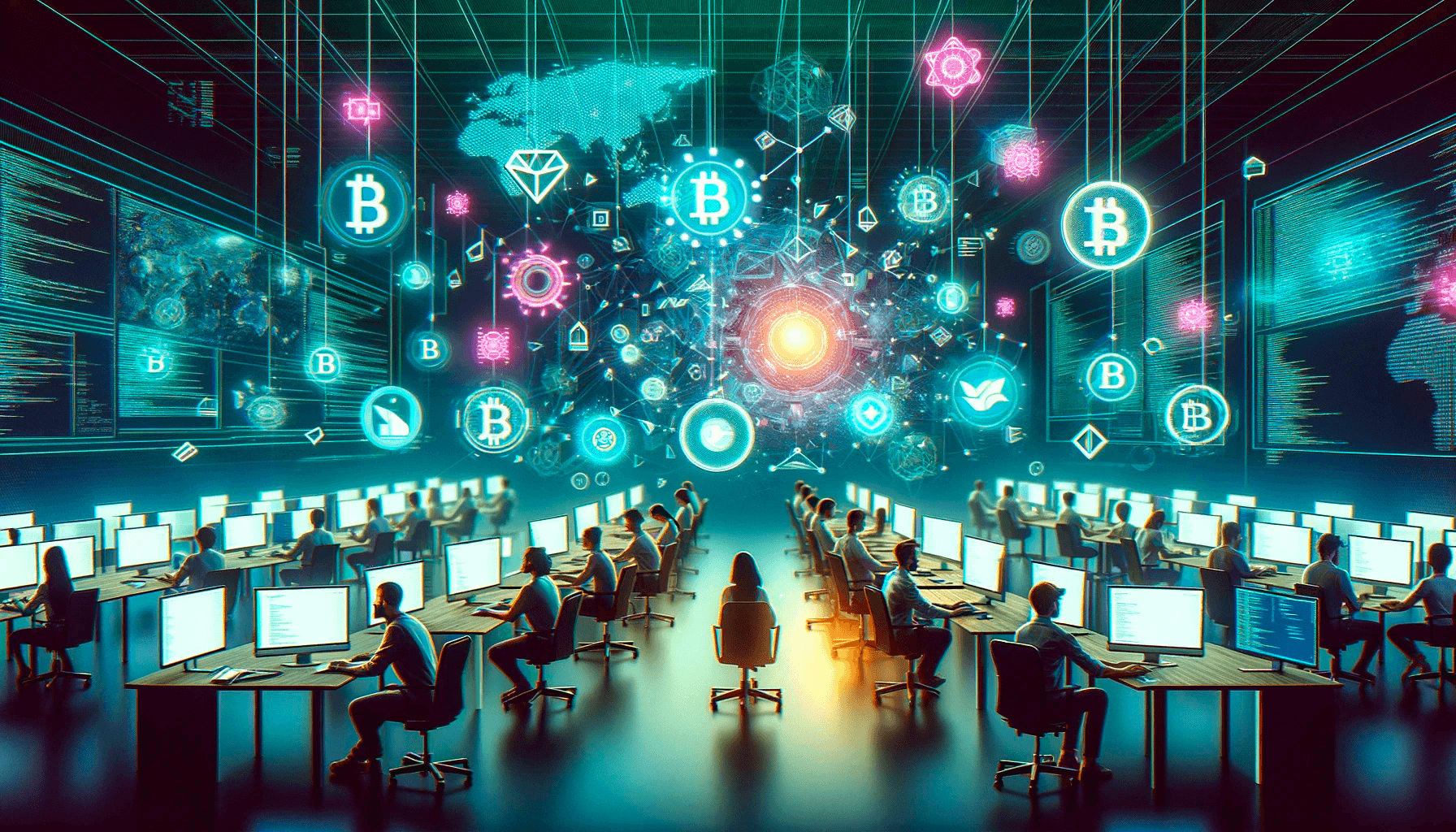 An image of a large group of blockchain developers.
