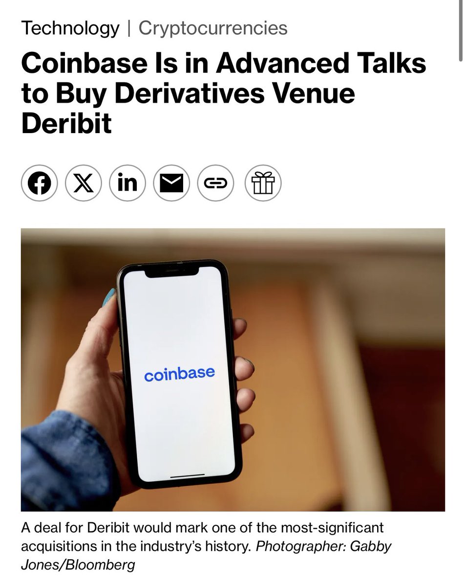 Coinbase in Advanced Talks to Acquire Deribit for $4-$5 Billion, Dominating 80% of Options Market