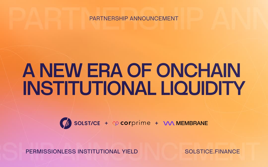 Solstice and Cor Prime Execute First Institutional Stablecoin-for-Stablecoin Repo on a Public Blockchain