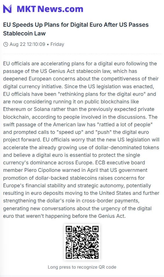 EU Weighs Ethereum or Solana as It Fast-Tracks Digital Euro