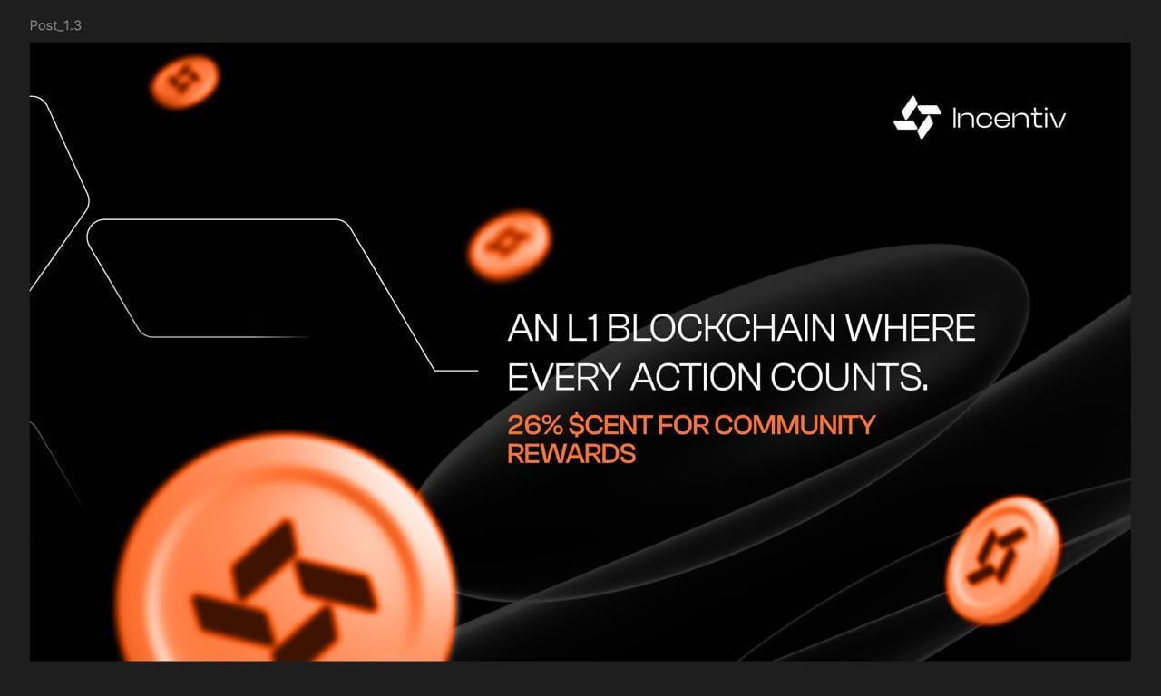 Incentiv Enters Public Era with 1.2M Wallets and 26% of $CENT Allocated to Community Rewards