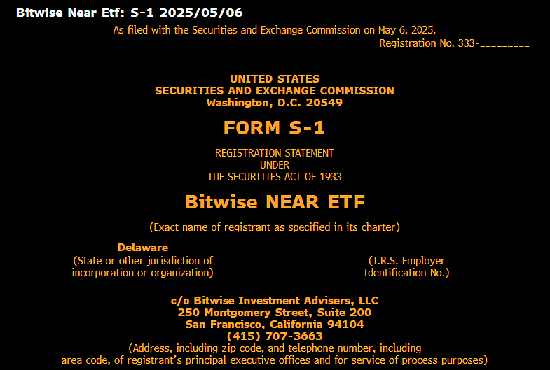 VanEck Files With SEC for First U.S. Binance Coin ETF; Bitwise Also Files for NEAR Spot ETF