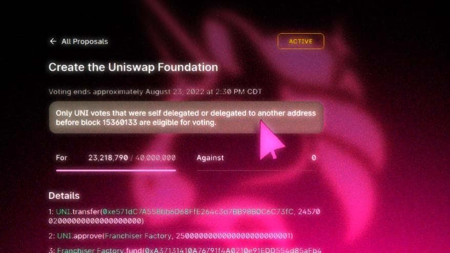 Uniswap Foundation Proposal Clears Hurdle