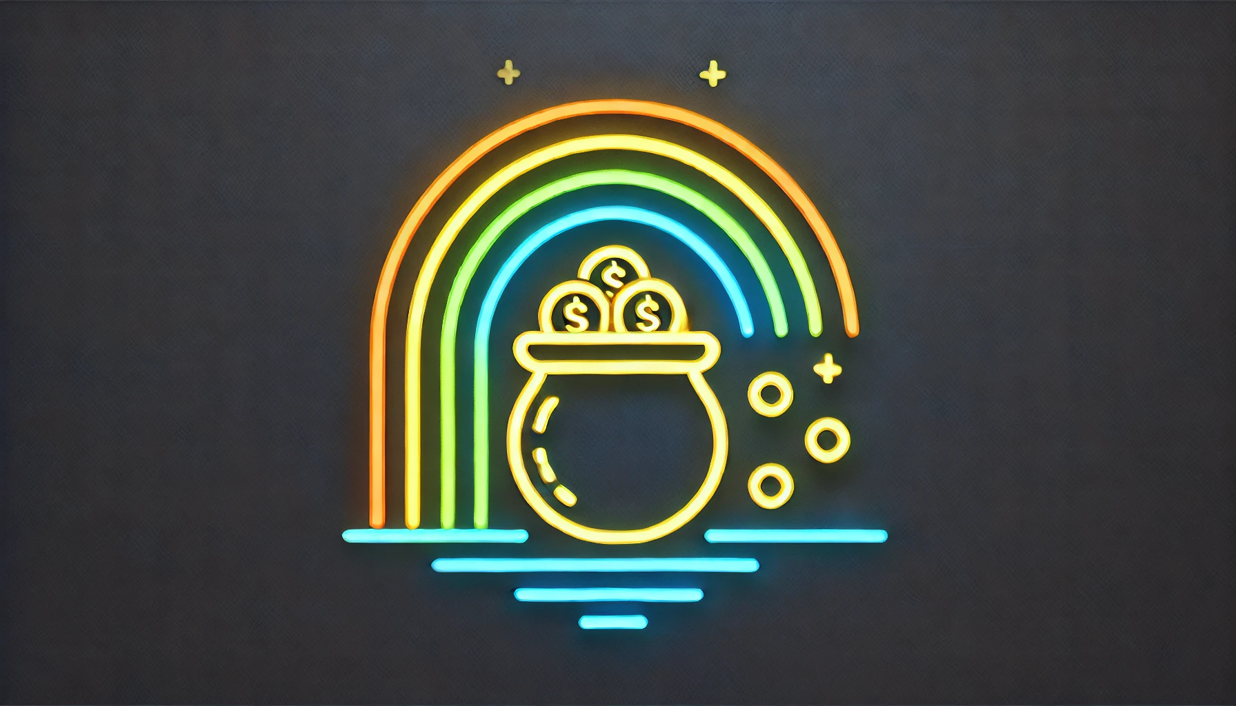 depiction of a pot of gold at the end of a rainbow